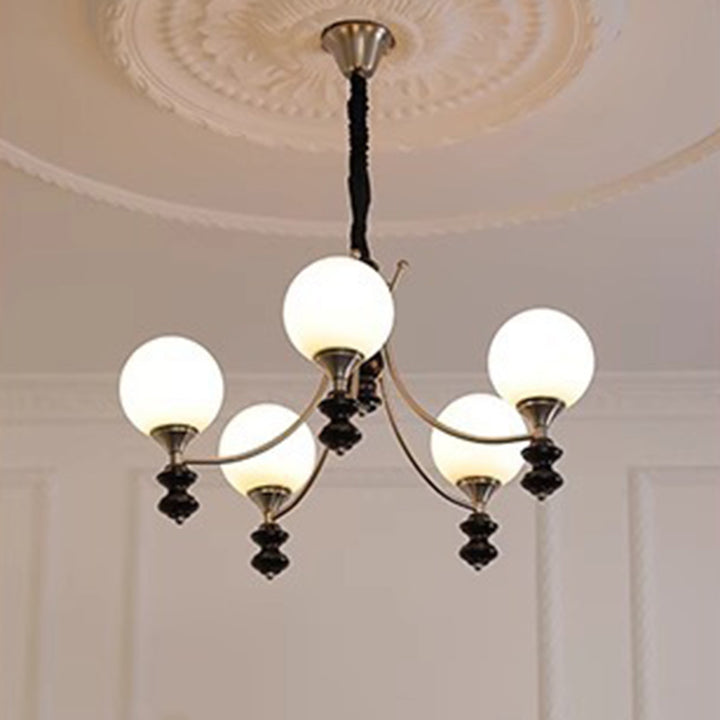 Traditionelle Vintage Esche Holz Metall Glas Ball 3/5/6/8 Licht Kronleuchter Für Wohnzimmer 