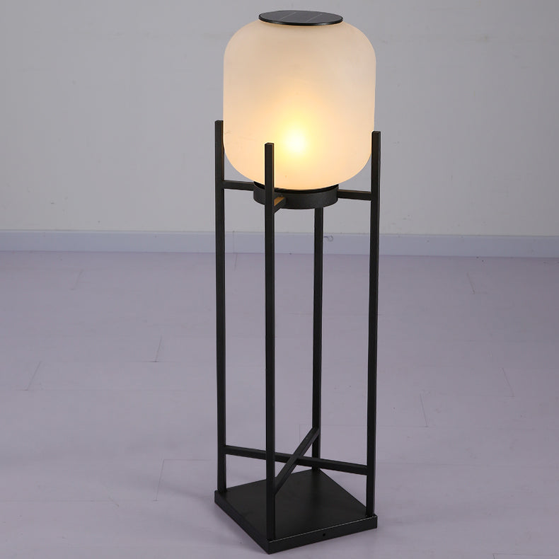 Lampe de sol LED en acrylique en acier inoxydable cylindrique étanche à l&