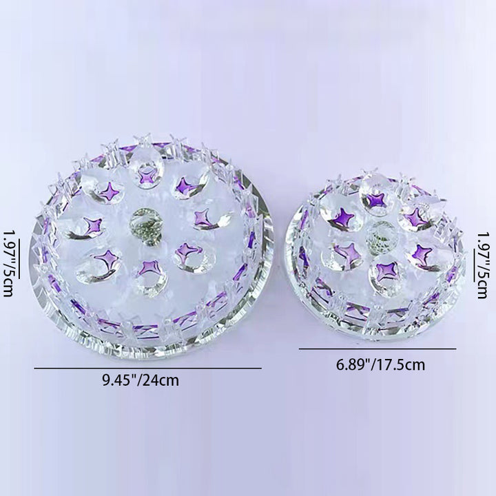 Luz de techo LED empotrada de cristal ovalado redondo de lujo moderno para pasillo 