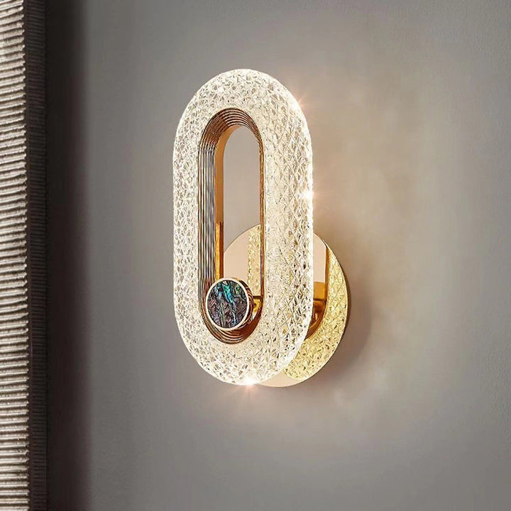 Modern Luxury Aluminum Acrylic Elliptical LED Wall Sconce Lamp For Bedside