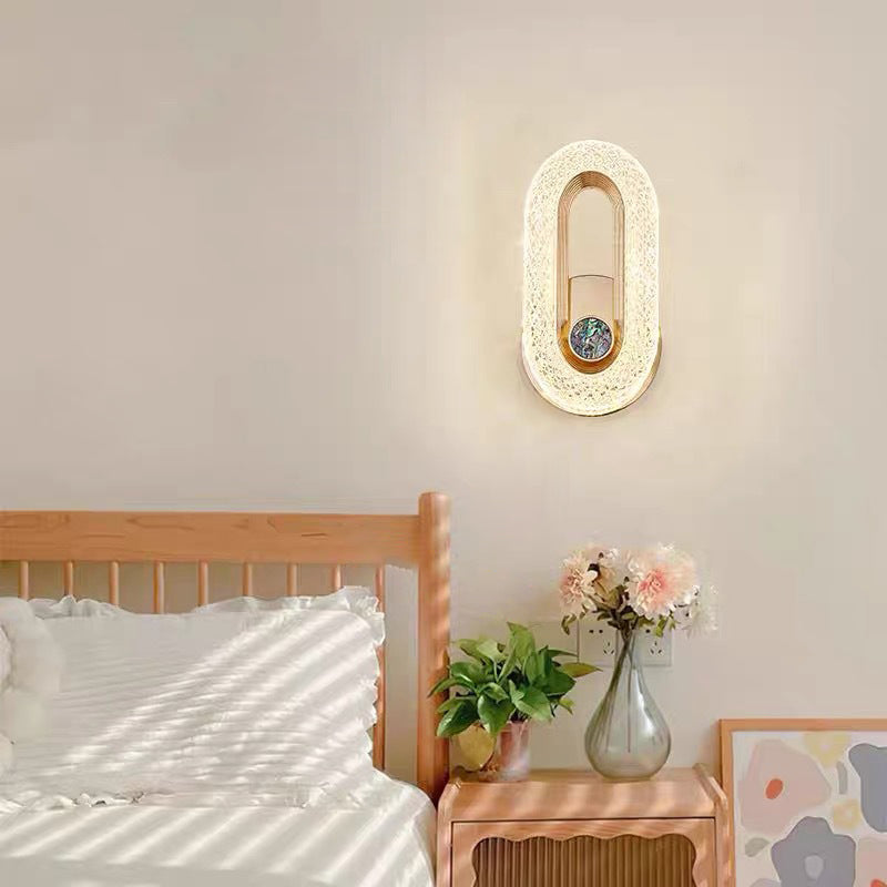 Applique murale LED elliptique en aluminium et acrylique de luxe moderne pour chevet 
