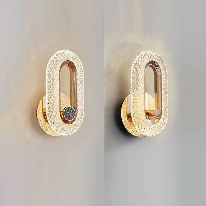 Applique murale LED elliptique en aluminium et acrylique de luxe moderne pour chevet 