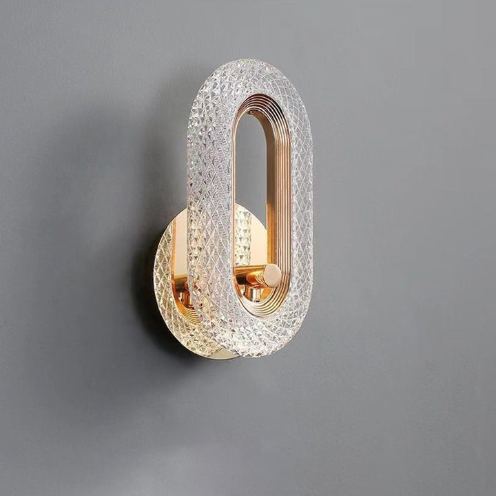 Applique murale LED elliptique en aluminium et acrylique de luxe moderne pour chevet 
