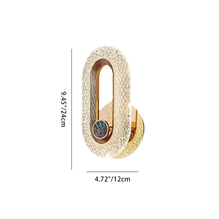 Applique murale LED elliptique en aluminium et acrylique de luxe moderne pour chevet 