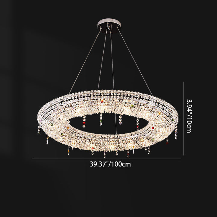Moderne Luxus Edelstahl Kristall Runde Elliptische Perlen 12/15/16/20 Licht Kronleuchter Für Wohnzimmer 