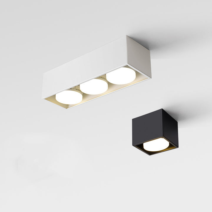Moderne minimalistische quadratische Deckenleuchte aus Eisen mit 1/2/3/4-flammiger Aufputzmontage für das Wohnzimmer 