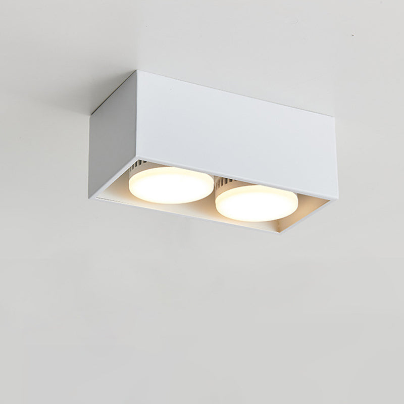 Moderne minimalistische quadratische Deckenleuchte aus Eisen mit 1/2/3/4-flammiger Aufputzmontage für das Wohnzimmer 