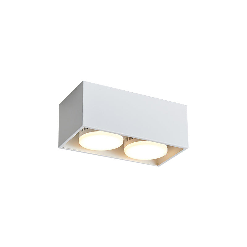 Moderne minimalistische quadratische Deckenleuchte aus Eisen mit 1/2/3/4-flammiger Aufputzmontage für das Wohnzimmer 