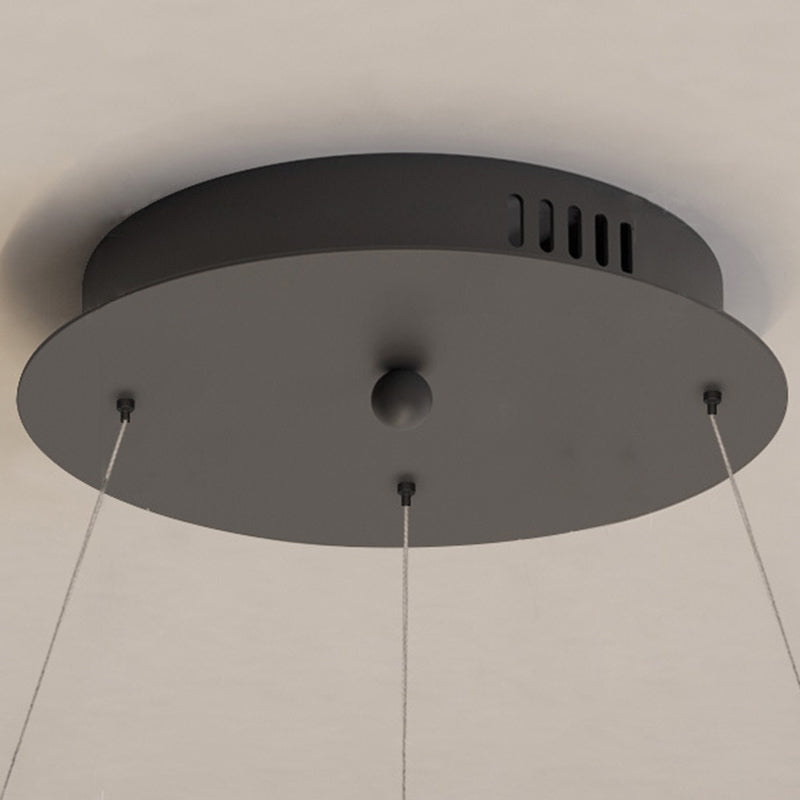 Lámparas de araña LED redondas de onda de resina de aluminio y hierro nórdico contemporáneo para sala de estar 