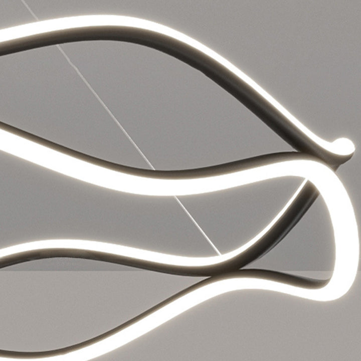 Lámparas de araña LED redondas de onda de resina de aluminio y hierro nórdico contemporáneo para sala de estar 
