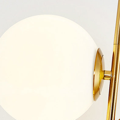 Moderne Mid-Century Eisen Glas Ball Zig Zag 2-Licht Pendelleuchte für Esszimmer 