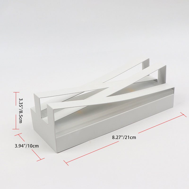 Contemporary Creative Iron Rectangular Up And Down LED Wall Sconce Lamp For Hallway