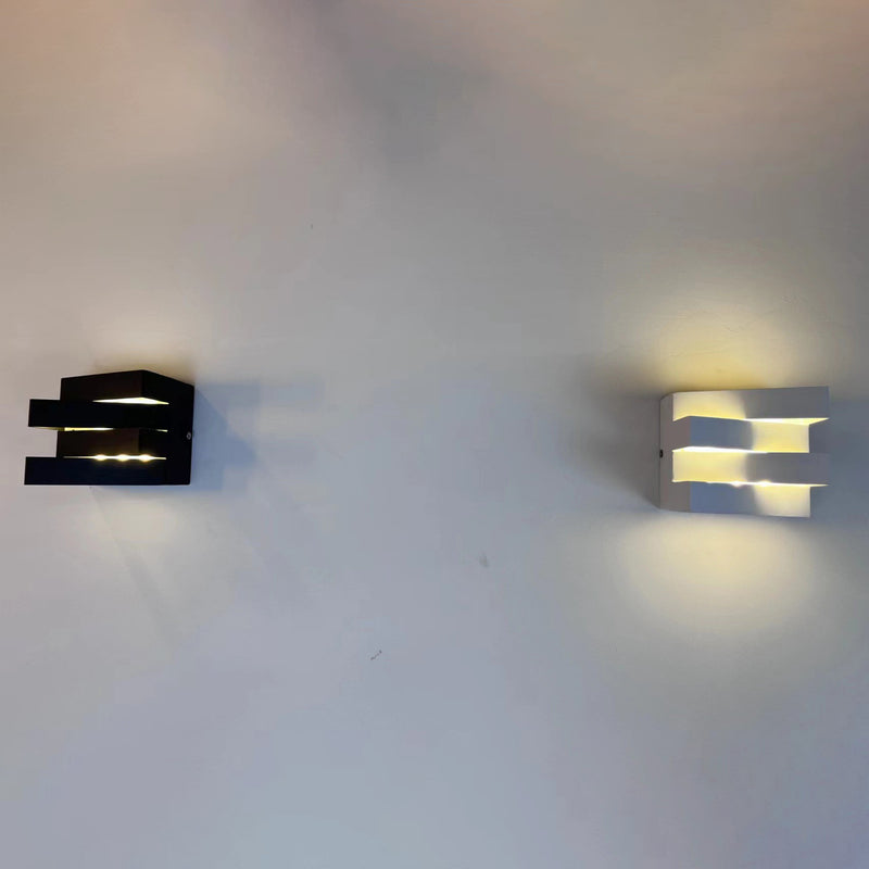 Contemporary Creative Iron Rectangular Up And Down LED Wall Sconce Lamp For Hallway