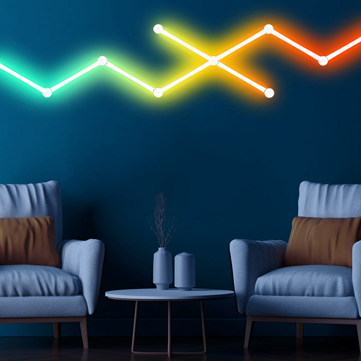 مصباح حائط عصري بسيط بتقنية RGB LED مزين بشريط ABS لغرفة النوم 