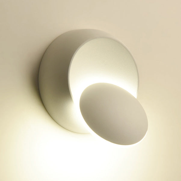 Applique murale LED rotative ronde Eclipse en fer nordique contemporain pour chevet 