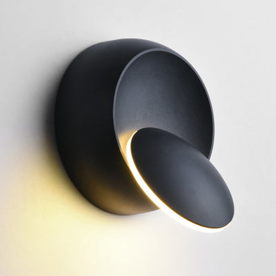 Applique murale LED rotative ronde Eclipse en fer nordique contemporain pour chevet 