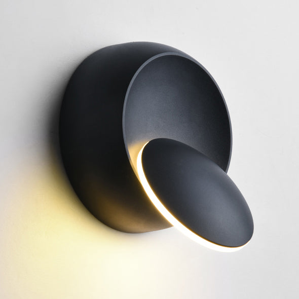 Applique murale LED rotative ronde Eclipse en fer nordique contemporain pour chevet 