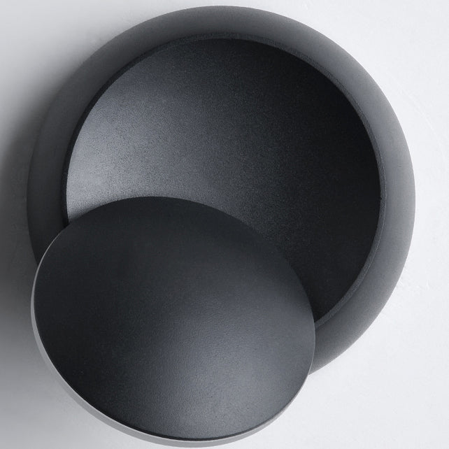 Applique murale LED rotative ronde Eclipse en fer nordique contemporain pour chevet 