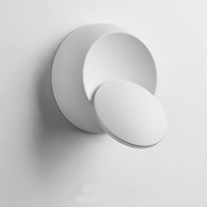 Applique murale LED rotative ronde Eclipse en fer nordique contemporain pour chevet 