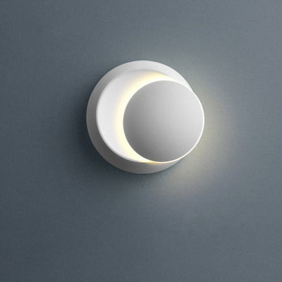 Applique murale LED rotative ronde Eclipse en fer nordique contemporain pour chevet 