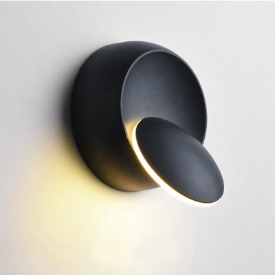 Applique murale LED rotative ronde Eclipse en fer nordique contemporain pour chevet 