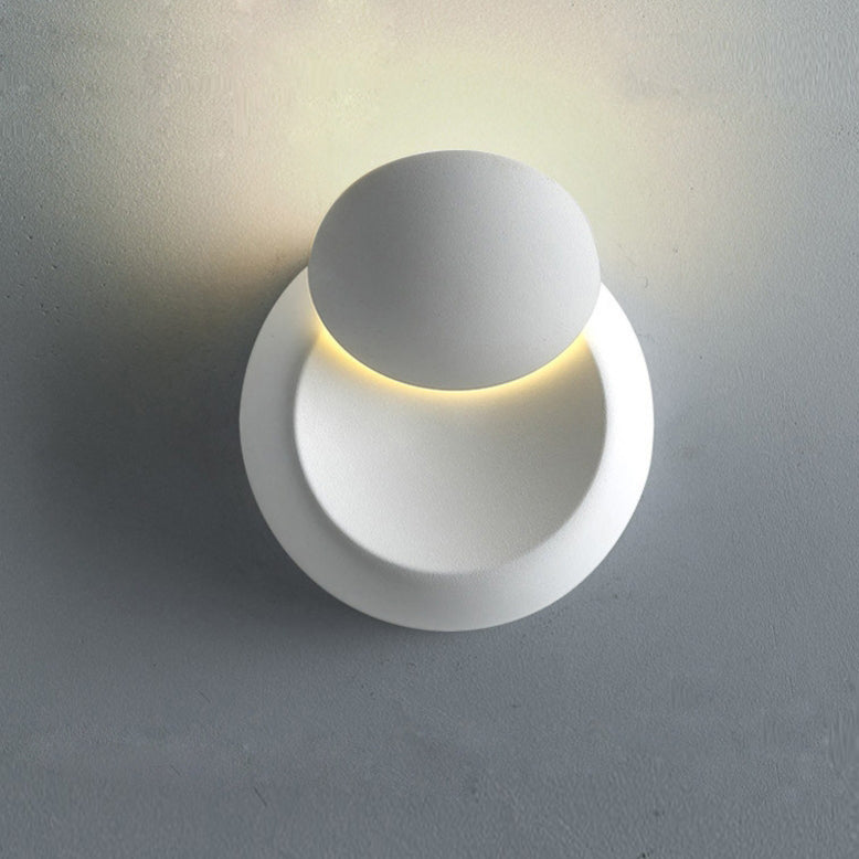 Applique murale LED rotative ronde Eclipse en fer nordique contemporain pour chevet 
