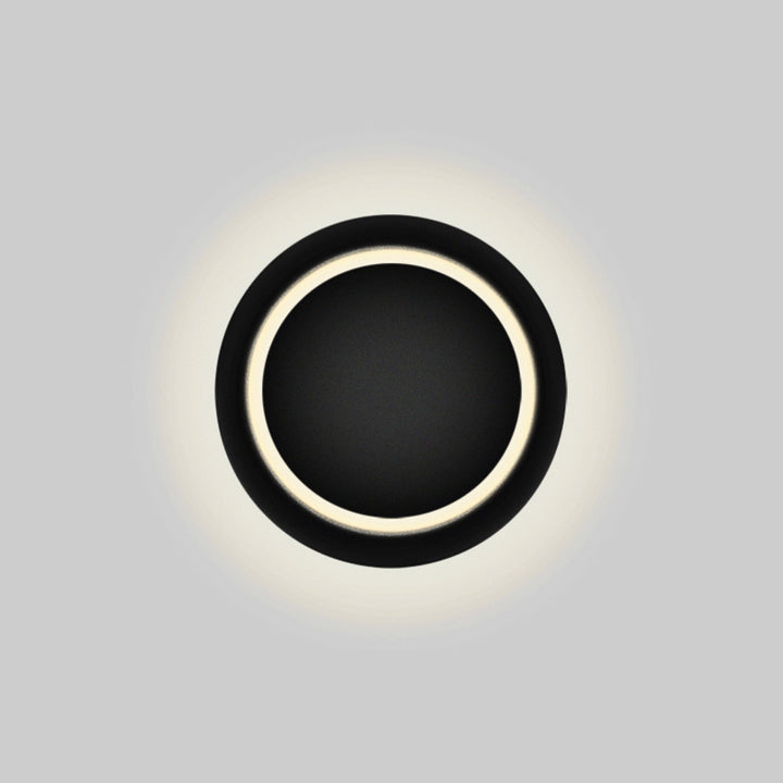 Contemporary Nordic Iron Round Eclipse Rotatable LED Wall Sconce Lamp For Bedside