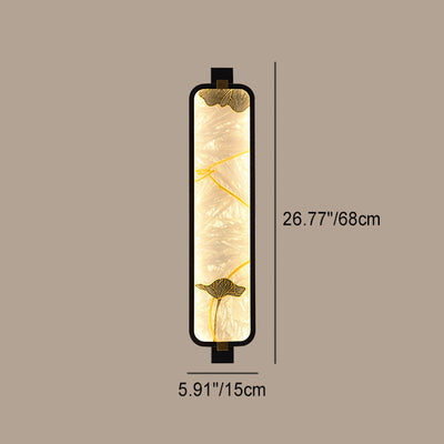 Traditional Chinese Iron Brass Glass Rectangular Enamel Carving LED Wall Sconce Lamp For Bedside