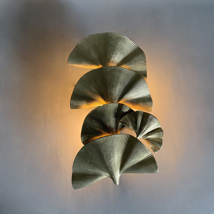 Moderne Luxus poliert Messing Ginkgo Biloba 2-Licht Wandleuchte Lampe für Flur 