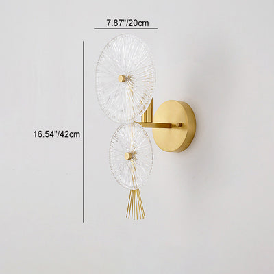 Moderne Mid-century Eisen Glas Runde Streak 1-Licht Wandleuchte Lampe für Wohnzimmer 