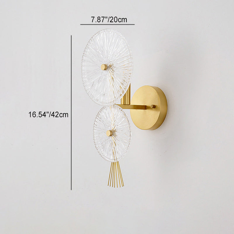 Moderne Mid-century Eisen Glas Runde Streak 1-Licht Wandleuchte Lampe für Wohnzimmer 