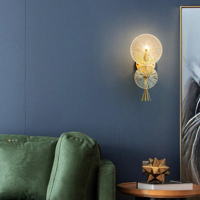 Moderne Mid-century Eisen Glas Runde Streak 1-Licht Wandleuchte Lampe für Wohnzimmer 