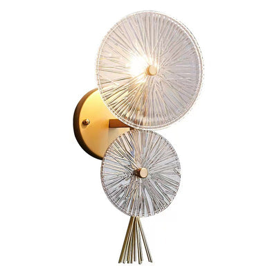 Moderne Mid-century Eisen Glas Runde Streak 1-Licht Wandleuchte Lampe für Wohnzimmer 
