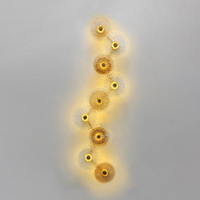 Moderne Mid-century Eisen Glas Runde Streak Lotus Blatt LED Wand Leuchte Lampe Für Wohnzimmer 