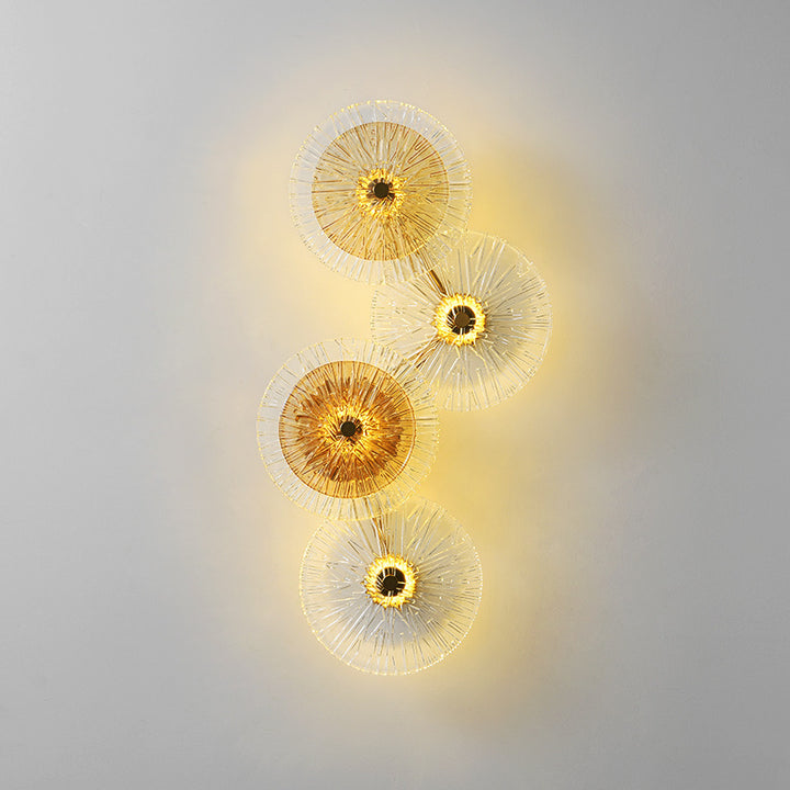 Moderne Mid-century Eisen Glas Runde Streak Lotus Blatt LED Wand Leuchte Lampe Für Wohnzimmer 