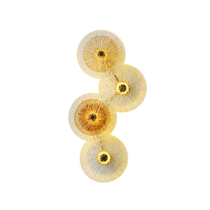 Moderne Mid-century Eisen Glas Runde Streak Lotus Blatt LED Wand Leuchte Lampe Für Wohnzimmer 