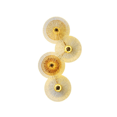 Moderne Mid-century Eisen Glas Runde Streak Lotus Blatt LED Wand Leuchte Lampe Für Wohnzimmer 
