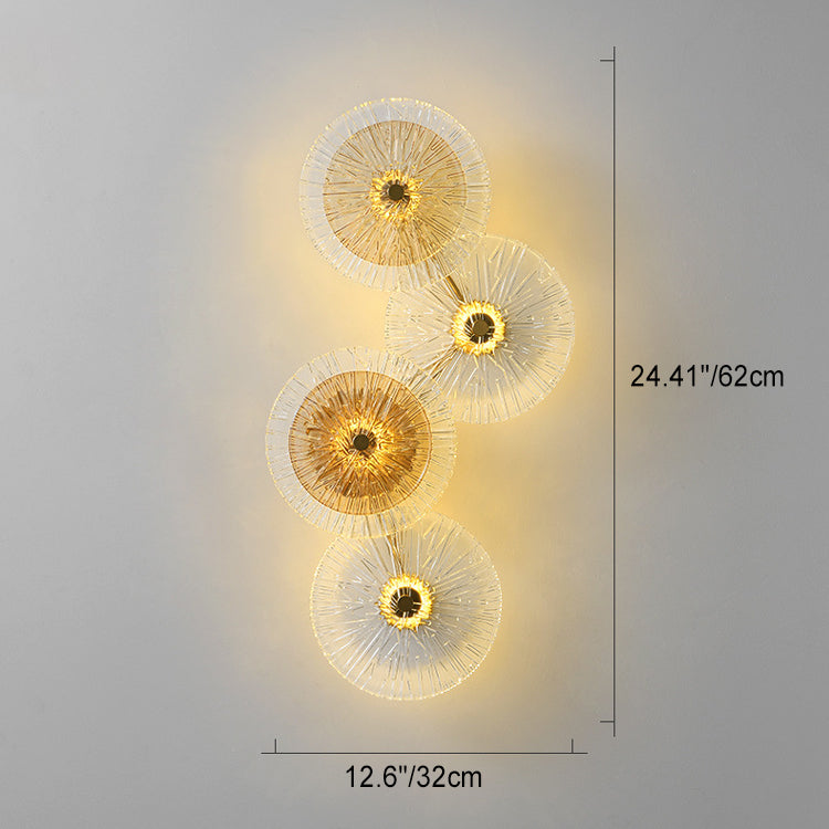 Moderne Mid-century Eisen Glas Runde Streak Lotus Blatt LED Wand Leuchte Lampe Für Wohnzimmer 