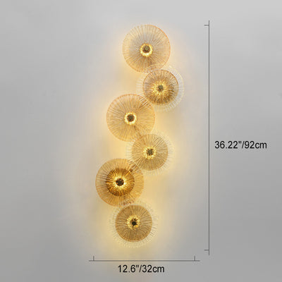 Moderne Mid-century Eisen Glas Runde Streak Lotus Blatt LED Wand Leuchte Lampe Für Wohnzimmer 