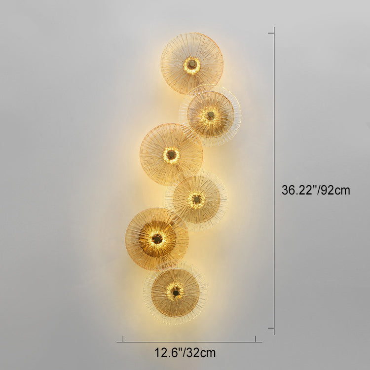 Moderne Mid-century Eisen Glas Runde Streak Lotus Blatt LED Wand Leuchte Lampe Für Wohnzimmer 