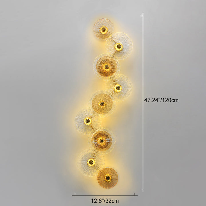 Moderne Mid-century Eisen Glas Runde Streak Lotus Blatt LED Wand Leuchte Lampe Für Wohnzimmer 