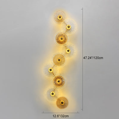 Moderne Mid-century Eisen Glas Runde Streak Lotus Blatt LED Wand Leuchte Lampe Für Wohnzimmer 