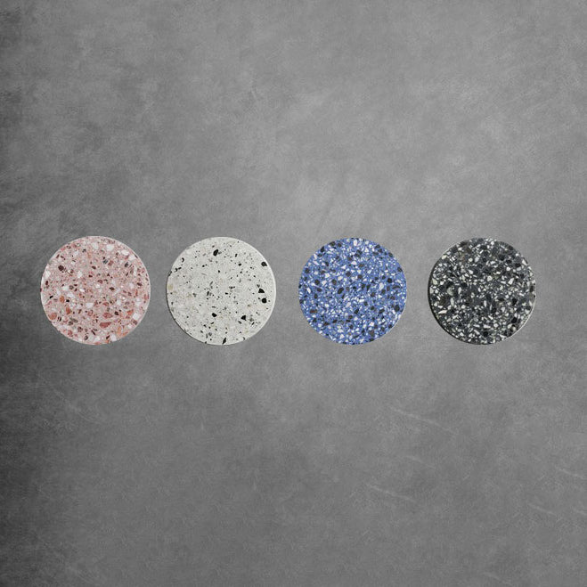Zeitgenössische skandinavische Metallterrazzo-runde LED-Wandleuchte für Wohnzimmer 