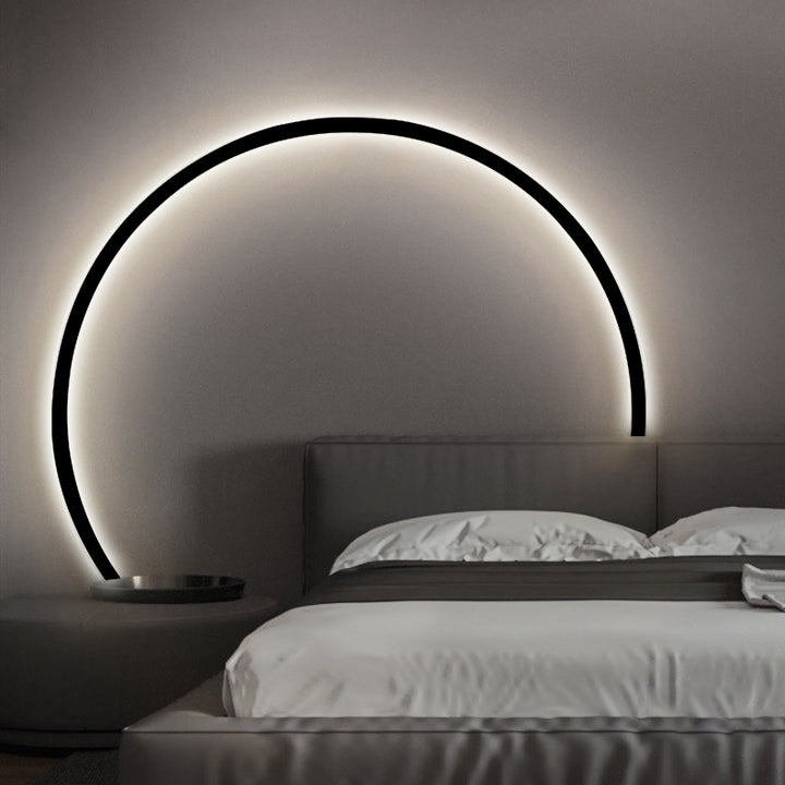 Lampe murale LED moderne minimaliste ronde en aluminium avec prise USB en silice pour chevet 