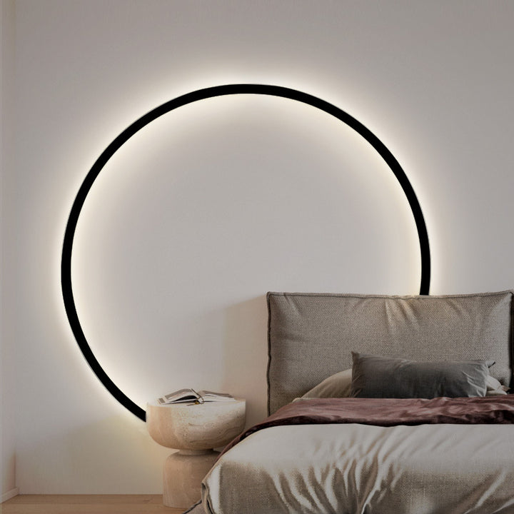 Lampe murale LED moderne minimaliste ronde en aluminium avec prise USB en silice pour chevet 