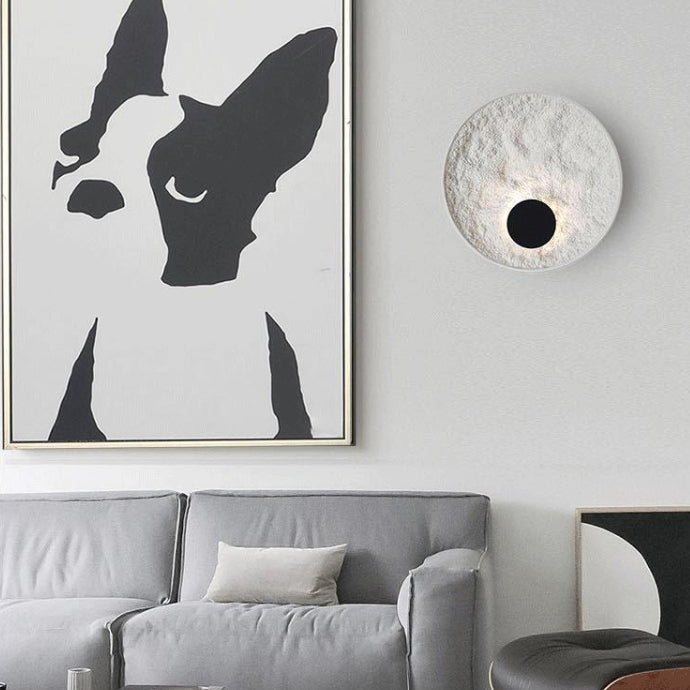 Applique murale LED en résine métallique ronde nordique contemporaine pour chevet 