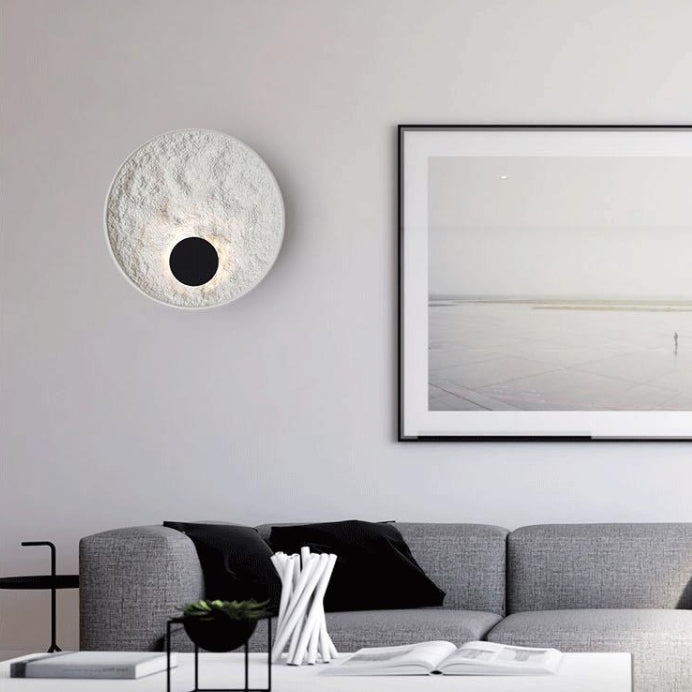 Applique murale LED en résine métallique ronde nordique contemporaine pour chevet 