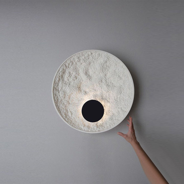 Applique murale LED en résine métallique ronde nordique contemporaine pour chevet 