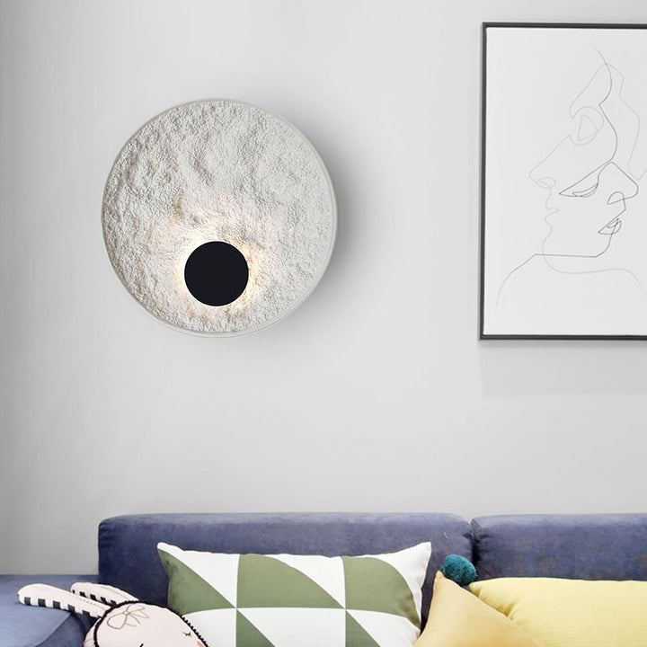 Applique murale LED en résine métallique ronde nordique contemporaine pour chevet 