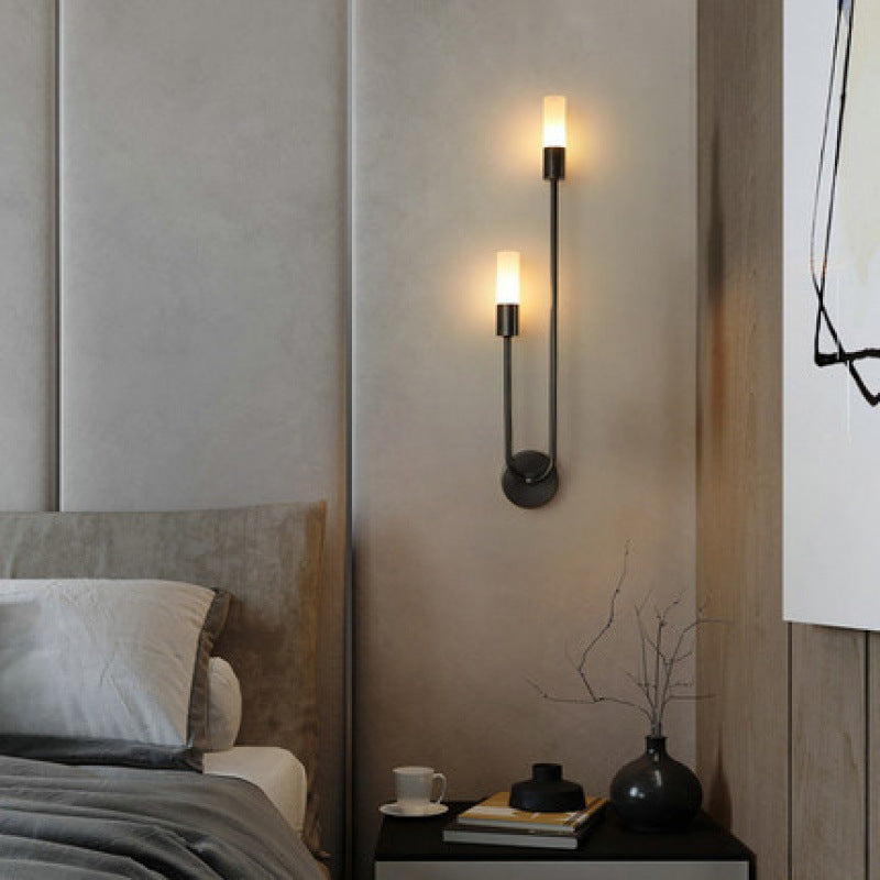 Moderne Einfachheit Eisen Acryl Lange Rohr Streifen 2-Licht Wand Leuchte Lampe Für Nacht 